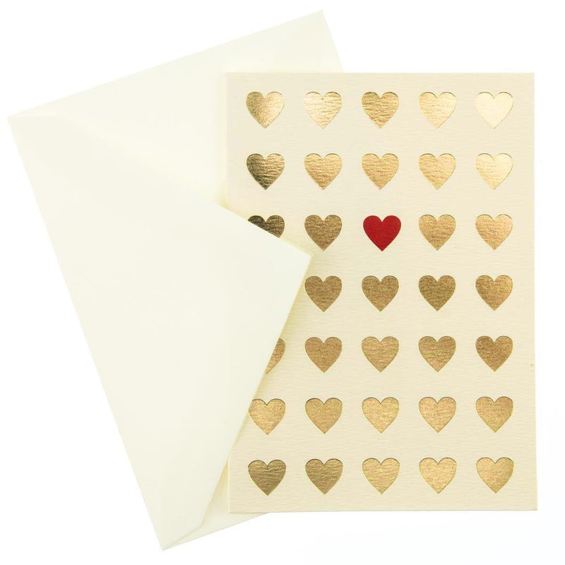 Graphique Lots of Love La Petite Presse Boxed Notecards - 10 Embossed and Embellished Gold Foil Heart Blank Cards with Matching Envelopes, 3.25 x 4.75" (L1315CB) - Image 2